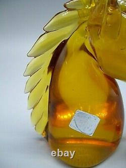 Vintage Murano attrib. Archimede Seguso label glass horse head sculpture SUPERB