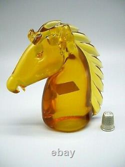 Vintage Murano attrib. Archimede Seguso label glass horse head sculpture SUPERB