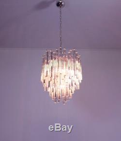 Vintage Murano chandelier 92 trasparent prism triedri