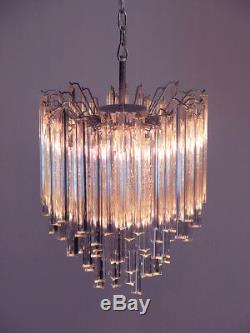 Vintage Murano chandelier 92 trasparent prism triedri