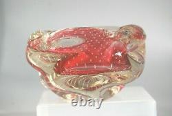 Vintage Murano documented to Archimede Seguso bullicante bubble glass bowl 1950s