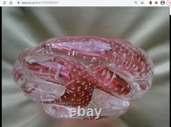 Vintage Murano documented to Archimede Seguso bullicante bubble glass bowl 1950s