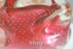 Vintage Murano documented to Archimede Seguso bullicante bubble glass bowl 1950s