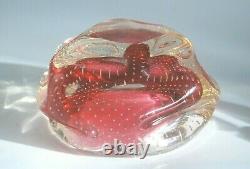 Vintage Murano documented to Archimede Seguso bullicante bubble glass bowl 1950s