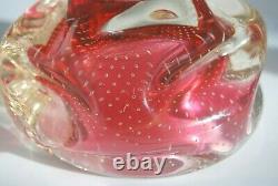 Vintage Murano documented to Archimede Seguso bullicante bubble glass bowl 1950s