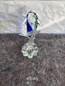 Vintage Murano glass Dolphin Figurine hand-blown in ItalyGRT Condition! 1900's