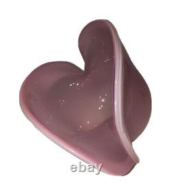 Vintage Murano glass Pink Opaque? Shell shaped dish vessel Nice