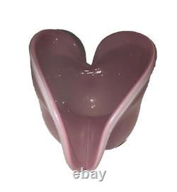 Vintage Murano glass Pink Opaque? Shell shaped dish vessel Nice