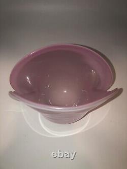 Vintage Murano glass Pink Opaque? Shell shaped dish vessel Nice