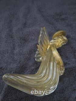 Vintage Murano glass and gold angels set of 2
