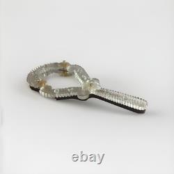 Vintage Murano glass handheld Vanity mirror with Aventurine and Sticker