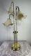 Vintage Murano glass tulip flowers and metal frame table lamp Murano Lamp