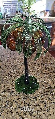 Vintage Murano hand Blown glass palm tree with coconuts 1960s 15