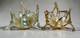 Vintage Murano hand blown Glass Spiked Rim Gold Bowl set of two Murano Glass