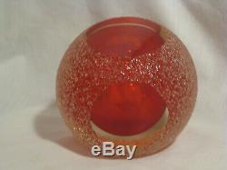 Vintage Murano round red art glass ash tray bowl Mid Century Modern Geode