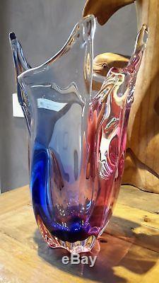 Vintage Murano style multi colour Vase 28 cm high exc cond