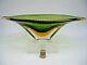 Vintage Murano uranium glass freeform bowl Flavio Poli Seguso Vetri d'Arte 1950s
