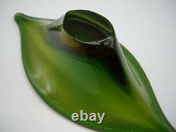 Vintage Murano uranium glass freeform bowl Flavio Poli Seguso Vetri d'Arte 1950s