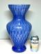Vintage Murrina Scale Blue Large Murano Glass Vase 14.5 Tall