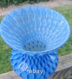 Vintage Murrina Scale Blue Large Murano Glass Vase 14.5 Tall