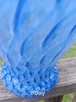 Vintage Murrina Scale Blue Large Murano Glass Vase 14.5 Tall