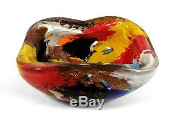 Vintage Oriente Murano Italian Art Glass Bowl Dino Martens Aureliano Toso