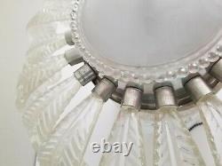 Vintage Ornate Pressed Glass Feather Leaf Ceiling Light Fixture Cover Murano