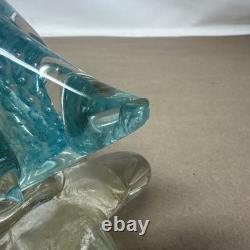 Vintage PAIR Of Hand Blown Green Art Glass Duck Italy Italian Murano Glass