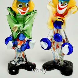 Vintage Pair (2) Murano Glass Clowns, 9