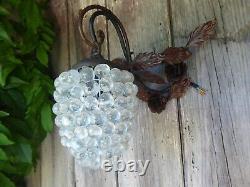 Vintage Pair Murano Hand Blown Glass Grape Wall Lights