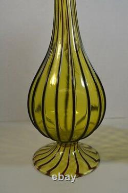 Vintage Pair of Murano (Venetian) Vases in Yellow and Purple