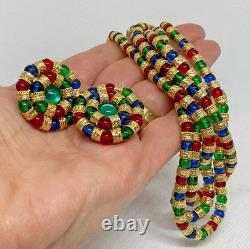 Vintage Pauly & Co Compagnia Venezia Murano Glass Necklace & Earrings 1980's