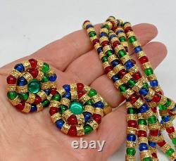 Vintage Pauly & Co Compagnia Venezia Murano Glass Necklace & Earrings 1980's