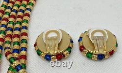 Vintage Pauly & Co Compagnia Venezia Murano Glass Necklace & Earrings 1980's