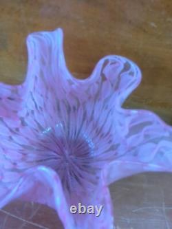 Vintage Pink Latticino Zanfirico Fazzoletto Venini Murano Glass Handkerchief