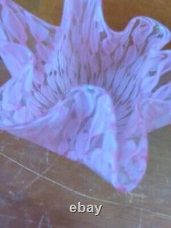 Vintage Pink Latticino Zanfirico Fazzoletto Venini Murano Glass Handkerchief