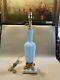 Vintage Powder Blue Murano Glass Table Lamp with Marble Base