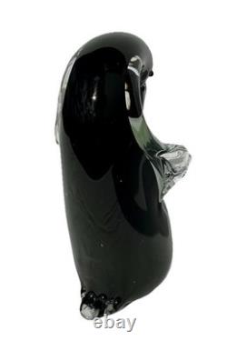 Vintage RARE Alfredo Barbini Vetreria' Made Murano Art Glass Penguin & Baby 18cm