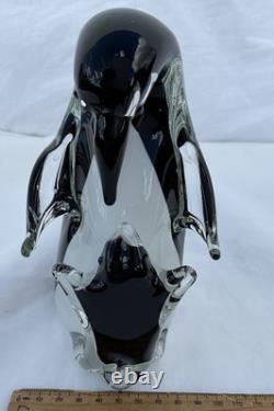 Vintage RARE Alfredo Barbini Vetreria' Made Murano Art Glass Penguin & Baby 18cm