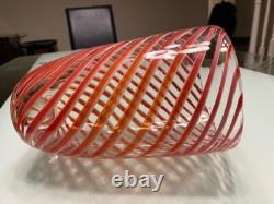 Vintage RARE MURANO art glass FILIGRANA LARGE VASE 1930-1950