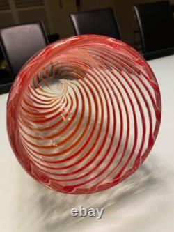 Vintage RARE MURANO art glass FILIGRANA LARGE VASE 1930-1950