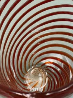 Vintage RARE MURANO art glass FILIGRANA LARGE VASE 1930-1950