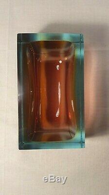 Vintage Rare 60s Murano Italian Glass Faceted/sommerso Bowl Luigi Mandruzzato