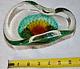 Vintage Rare Bullicante Teal-Colored Murano Glass Bowl Ashtray Italy