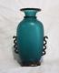 Vintage Rare Green Gambaro & Poggi Signed Murano Twin Handle Glass Vase