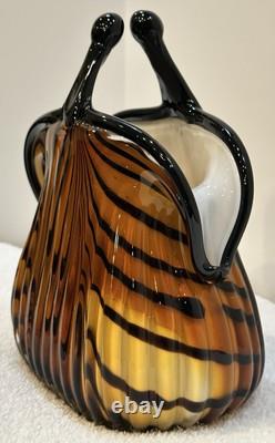 Vintage Rare Mid Century Murano Handblown Glass Hand Purse