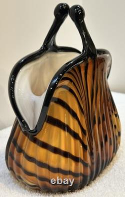 Vintage Rare Mid Century Murano Handblown Glass Hand Purse