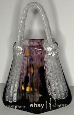 Vintage Rare Murano Art Glass Sommero Glass Purse Vase