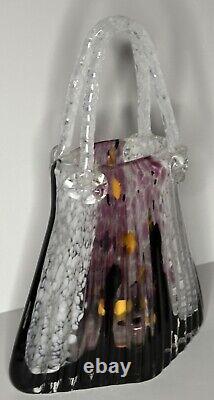 Vintage Rare Murano Art Glass Sommero Glass Purse Vase