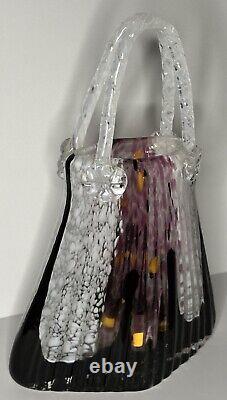 Vintage Rare Murano Art Glass Sommero Glass Purse Vase